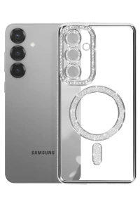 Samsung Galaxy S26 Joke Simli Magneticsafe Kılıf - Gümüş