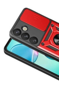 Samsung Galaxy S26 Pars Lens Yüzüklü Silikon - Kırmızı