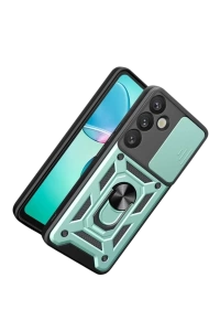 Samsung Galaxy S26 Pars Lens Yüzüklü Silikon - Yeşil