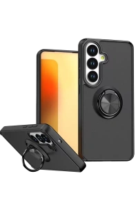 Samsung Galaxy S26 Plus Montreal Yüzüklü Silikon Kapak - Siyah