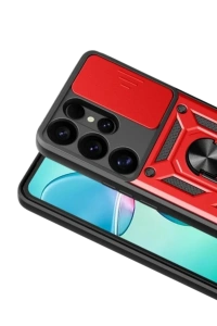 Samsung Galaxy S26 Ultra Pars Lens Yüzüklü Silikon - Kırmızı