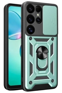 Samsung Galaxy S26 Ultra Pars Lens Yüzüklü Silikon - Yeşil