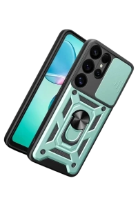 Samsung Galaxy S26 Ultra Pars Lens Yüzüklü Silikon - Yeşil