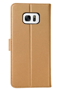 Samsung Galaxy S7 Edge Trend S Plus Kapaklı Kılıf - Gold