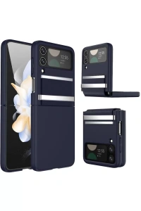 Samsung Galaxy Z Flip 4 Kılıf Belt Flip Kapak - Lacivert