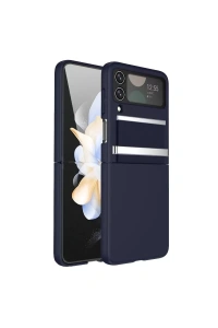 Samsung Galaxy Z Flip 4 Kılıf Belt Flip Kapak - Lacivert