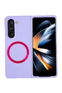 Samsung Galaxy Z Fold 5 Kılıf Mata Fold Kapak - Lila