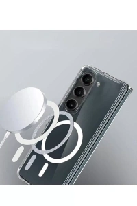 Samsung Galaxy Z Fold 6 Kılıf Magneticsafe Şeffaf Silikon - Şeffaf