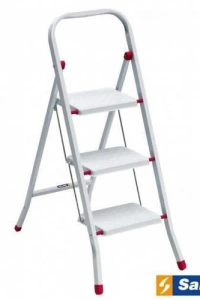 Saraylı Pratik Metal Merdiven Beyaz 3 Basamaklı