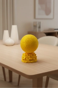 Sarı FIFA Topu Dekoratif Biblo 10cm Modern Masa Üstü Aksesuar