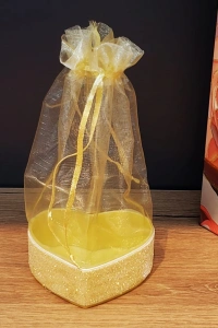 Sarı Kalpli Tül Kese