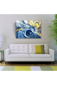 Sarı Lacivert Gece Canvas Tablo (50x70)