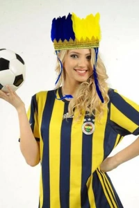 Sarı Lacivert Taraftar Tüylü Saç Bandı