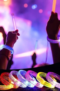 Sarı Led Işıklı Baskı Yapılabilen Pilli Bileklik Bilezik