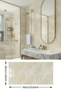 Sarı Mermer Desenli Alüminyum Plastik Duvar Stickerı