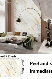 Sarı Mermer Desenli Alüminyum Plastik Duvar Stickerı