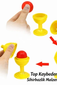 Sarı Renk Sihirli Kupa Top Kaybetme Oyunu 7 cm