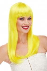 Sarı Renk Uzun Düz Parti Peruğu