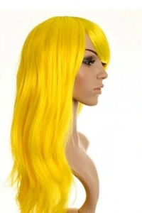 Sarı Renk Uzun Parti Peruğu