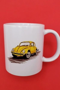 Sarı Vosvos Tasarım Kupa Bardak