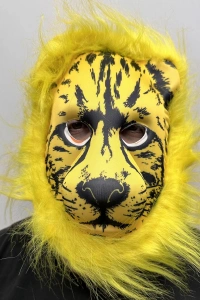 Sarı Yeleli Sarı Saçlı Aslan Maskesi Mega Peluş 2 No