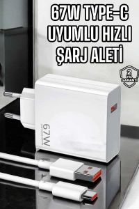 Şarj Aleti Turbo Hızlı 67W Type-C Hızlı Şarj