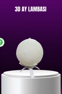 Şarjlı 3D Baskılı 16 Renk Ay Lambası  Stand