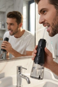 Şarjlı Ağız Duşu 20-140 PSI Ayarlanabilir Basınç 5 Başlıklı Temizlik