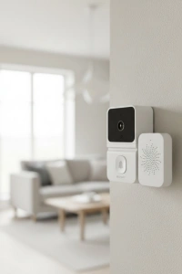 ŞARJLI KAMERALI KAPI ZİLİ BEYAZ