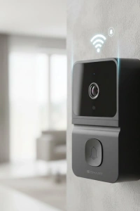 ŞARJLI KAMERALI KAPI ZİLİ SİYAH