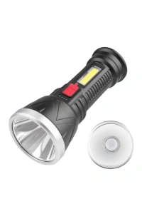 Şarjlı LED El Feneri 9 LED Güçlü Işık ve 4 Modlu Kullanım