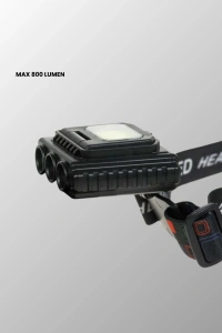 Şarjlı LED Kafa Lambası 800 Lumen COB XPE Ayarlanabilir Başlıklı