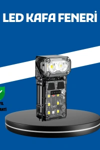 Şarjlı LED Kafa Lambası Manyetik Klipsli El Sensörlü Çok Fonksiyonlu