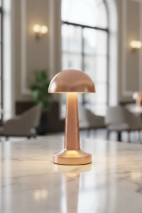 Şarjlı LED Masa Lambası 3 Kademe Dokunmatik Bronz Modern Tasarım