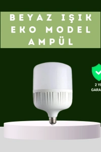 Şarjlı LED Torch Ampul 30 Watt Beyaz Işık Enerji Tasarruflu