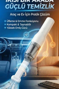 Şarjlı Mini Araç İçi Süpürge