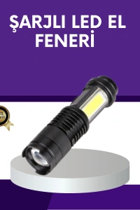 Şarjlı Mini LED El Feneri 2000 Lümen Su Geçirmez