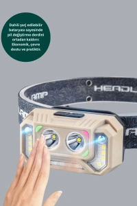 Şarjlı Wave Sensörlü LED Kafa Feneri Outdoor Kullanım