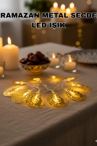Secde Eden Adam Figürlü Ay Tasarımlı Ramazan LED Işık