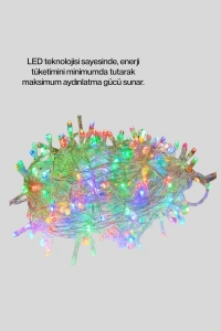 Şeffaf Kablolu 50 Ampullü 5 Metre LED Işık Dekoratif Aydınlatma