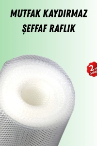 Şeffaf mutfak raflığı ve çekmece kaplaması kaydırmaz pvc