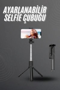 Selfie Çubuğu Tripod Bluetooth Kumandalı Selfie Çubuğu Telefon Tutucu