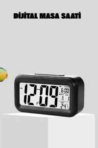 Sensörlü Dijital Masa Saati Alarm ve Sıcaklık Göstergeli