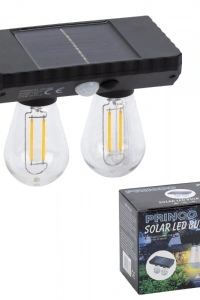Sensörlü Solar İkili LED Ampul Lamba - Çift Başlıklı - Güneş Enerjili Aydınlatma