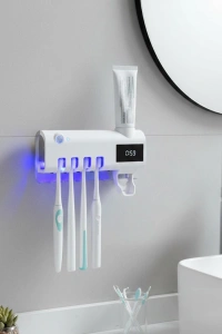 Sensörlü UV Sterilize Diş Fırçası Tutucu ve Macun Sıkma Aparatı