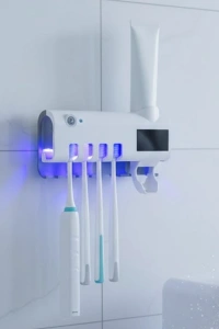 Sensörlü UV Sterilize Diş Fırçası Tutucu ve Macun Sıkma Aparatı