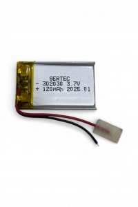 Sertec 302030 3.7V 120 MAh Li-Polymer Pil (Devreli/1.5A)