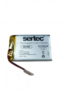 Sertec 503450 3.7V 1000 MAh Li-Polymer Pil (Devreli/1.5A)