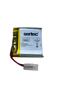 Sertec 663032 3.7V 650mAh Li-Polymer Pil (Devreli/1.5A)
