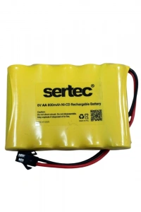 SERTEC 6V 5S1P AA 800 MAH KABLO + SİYAH KONNEKTÖRLÜ OYUNCAK PİLİ